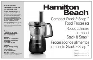 Mode d’emploi Hamilton Beach 70510 Robot de cuisine