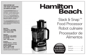 Manual Hamilton Beach 70723 Food Processor