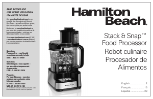 Manual de uso Hamilton Beach 70728 Robot de cocina