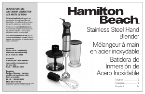 Handleiding Hamilton Beach 59766 Staafmixer