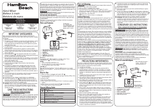 User manual Hamilton Beach 62690 (English - 2 pages)