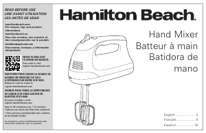 Manual Hamilton Beach 62636 Hand Mixer