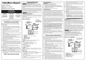 Manual Hamilton Beach 62661 Hand Mixer