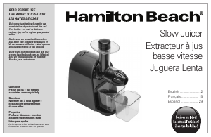 Manual Hamilton Beach 67951 Juicer