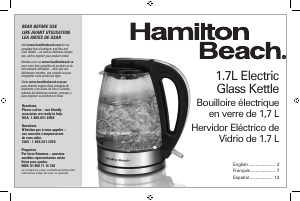 Manual de uso Hamilton Beach 40876 Hervidor