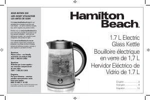 Mode d’emploi Hamilton Beach 40868 Bouilloire