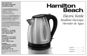 Manual de uso Hamilton Beach 40880 Hervidor