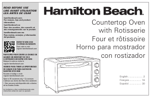 Manual Hamilton Beach 31101 Oven