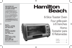 Manual de uso Hamilton Beach 31128 Horno