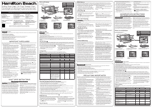 Mode d’emploi Hamilton Beach 31416 Four