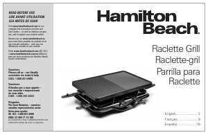 Manual de uso Hamilton Beach 31612 Raclette grill