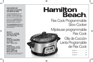 Manual Hamilton Beach 33861 Slow Cooker