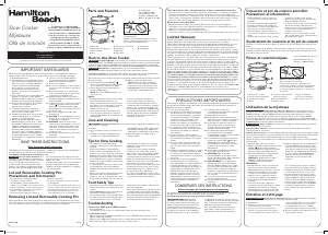 Manual Hamilton Beach 33662 Slow Cooker