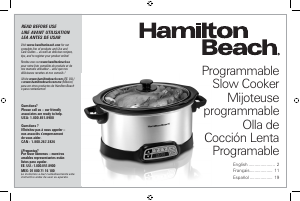 Manual Hamilton Beach 33660 Slow Cooker