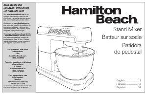 Manual Hamilton Beach 63325 Stand Mixer