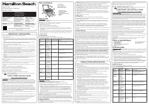 Mode d’emploi Hamilton Beach 25361 Gril de table