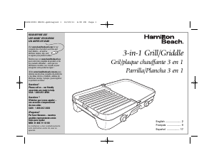 Manual Hamilton Beach 38546 Table Grill