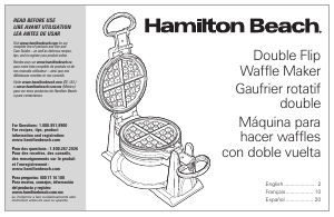 Manual Hamilton Beach 26201 Waffle Maker