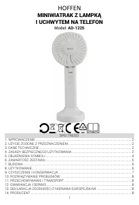 Handleiding Hoffen AD-1225 Ventilator