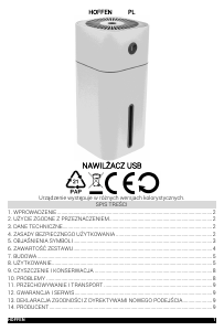 Manual Hoffen RO-38911 Humidifier