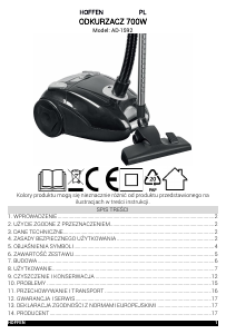 Manual Hoffen AD-1592 Vacuum Cleaner