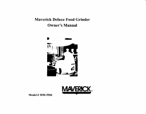 Manual Maverick MM-5501 Meat Grinder