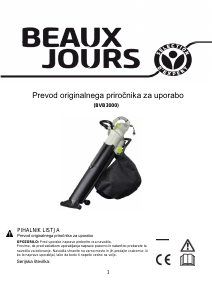 Priročnik Beaux Jours BVB3000 Puhalnik za listje