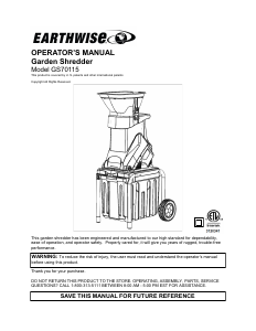 Handleiding Earthwise GS70115 Hakselaar