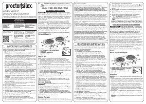 Manual de uso Proctor Silex 34115 Placa