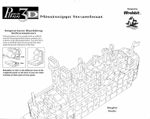 Käyttöohje Puzz3D Mississippi Steamboat 3D-palapeli