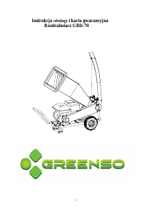 Instrukcja Greenso GBD-70 Rozdrabniacz