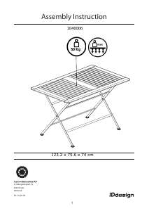 मैनुअल IDdesign 1040006 गार्डन टेबल