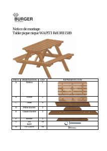 Bruksanvisning Burger Wapiti Trädgårdsbord