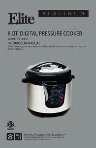 Manual Elite EPC-808SS Pressure Cooker