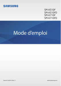Mode d’emploi Samsung SM-A510FZKAXEF Galaxy A5 Téléphone portable