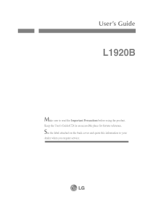 Manual LG L1920B LCD Monitor