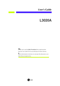 Manual LG L3020A LCD Monitor