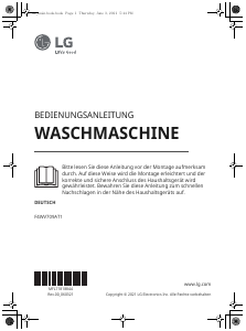 Manuale LG F4WV709AT1 Lavatrice