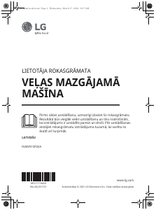 Rokasgrāmata LG F6WV910P2EA Veļas mašīna