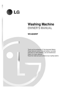 Manual LG WD-8040WF Washing Machine