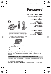 Handleiding Panasonic KX-TG1032 Draadloze telefoon