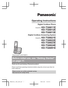 Manual Panasonic KX-TG6811E Wireless Phone