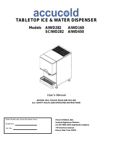 Manual Accucold AIWD450 Ice Cube Maker