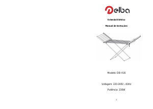 Manual Delba DB-416 Cremalheira de secagem da roupa