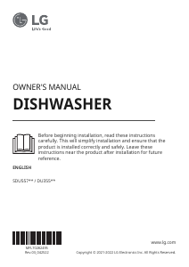 Manual LG DU355FW Dishwasher