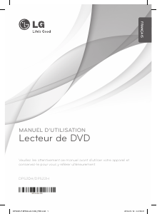 Mode d’emploi LG DP522H Lecteur DVD