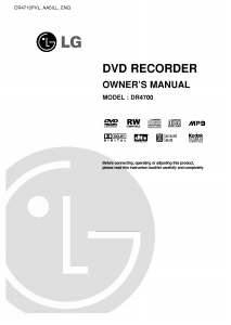 Manual LG DR4710PVL DVD Player