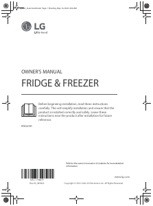 Rokasgrāmata LG GSLV71PZLE Ledusskapis ar saldētavu