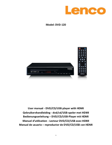 Manual Lenco DVD-120BK DVD Player