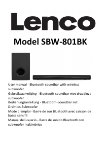 Handleiding Lenco SBW-801BK Home cinema set